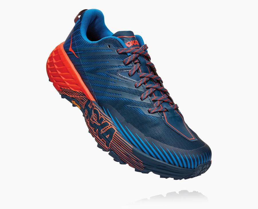 Hoka One One Spor Ayakkabı Erkek Mavi/Kırmızı - Speedgoat 4 - UX9162457